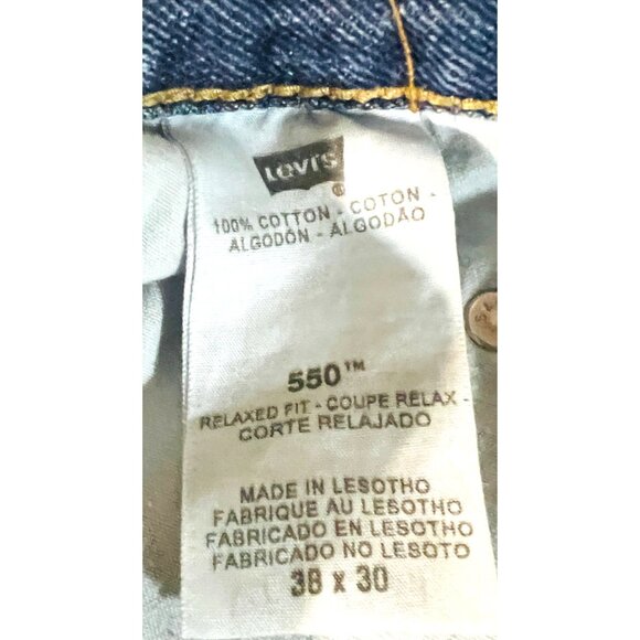 Levis 550 Mens Relaxed Fit Blue Denim Jeans100% Cotton Classic Denim 38 x 30 - Picture 5 of 5